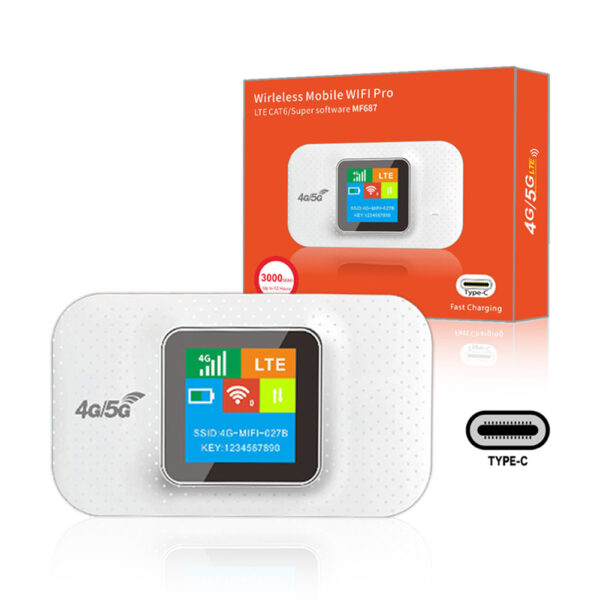 Routeur de Point D'accès Mobile WiFi 5G, Pocket 5G WiFi 300 Mbps Routeur de Point D'accès sans Fil Ultra Rapide, Emplacement pour Carte SIM Plug and Play 5G USB WiFi Internet